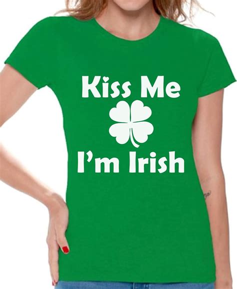 Kiss Me I M Irish T Shirt Four Leaf Beer St Patricks Shirt 5835 Kitilan