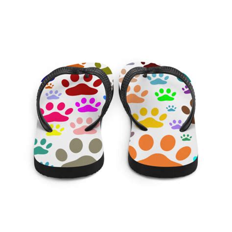 Dog Paw Print Pattern Flip Flops Colorful Sandals Small To Large Ebay