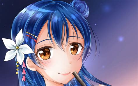 Sonoda Umi Protagonist Manga Love Live Sunshine Girl With Blue Hair