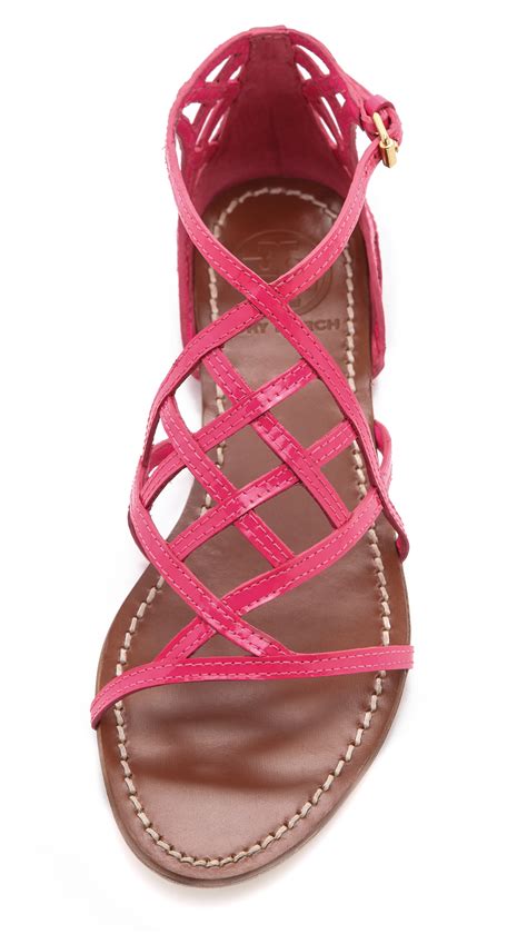 Tory Burch Amalie Flat Sandals In Pink Lyst