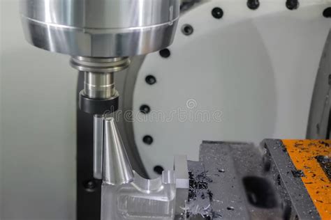 Automatic Turning Milling Machine Cutting Metal Workpiece At Factory