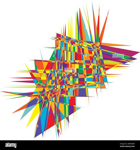 Vivid Vibrant Abstract Geometric Angular Edgy Art Random Picasso