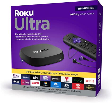 Roku Ultra Streaming Device Hd 4k Hdr Dolby Vision With Dolby Atmos Bluetooth
