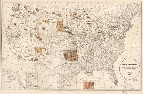 Map Showing The Location Of The Indian Reservations Within The Limits Of The United States And