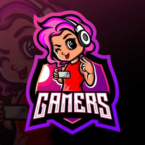 Gamer Girl Mascot Esport Logo Design 9320474 Vector Art At Vecteezy
