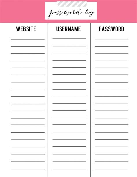 6 Best Images Of Password Book Printable Free Printable Password