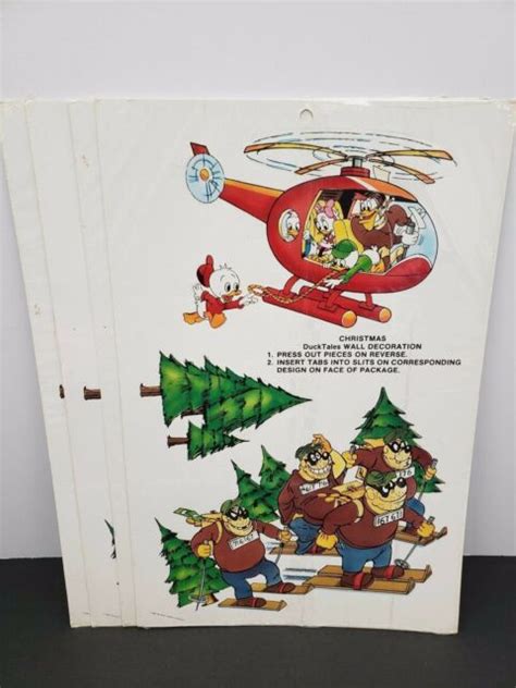 Ducktales 3 Dimensional Christmas Decorations Eureka 1987 Vintage