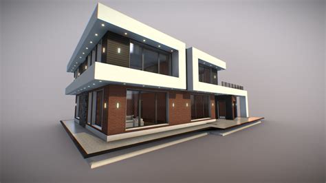 Modern Residence High Tech 250mquad Buy Royalty Free 3d Model By