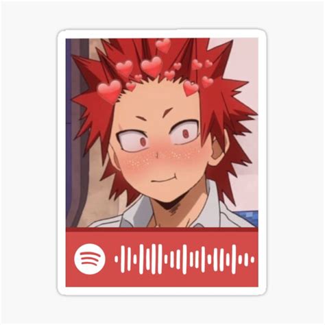 Mha Kirishima Spotify Playlist Sticker Sticker By Calliem174 Redbubble