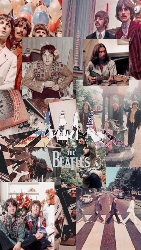 The Beatles Collage Is Shown With Many Pictures And People Around It