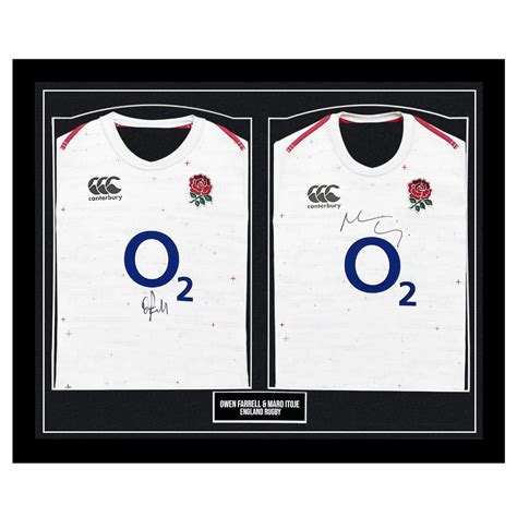 Signed Owen Farrell And Maro Itoje Framed Duo Shirts England Rugby Icons