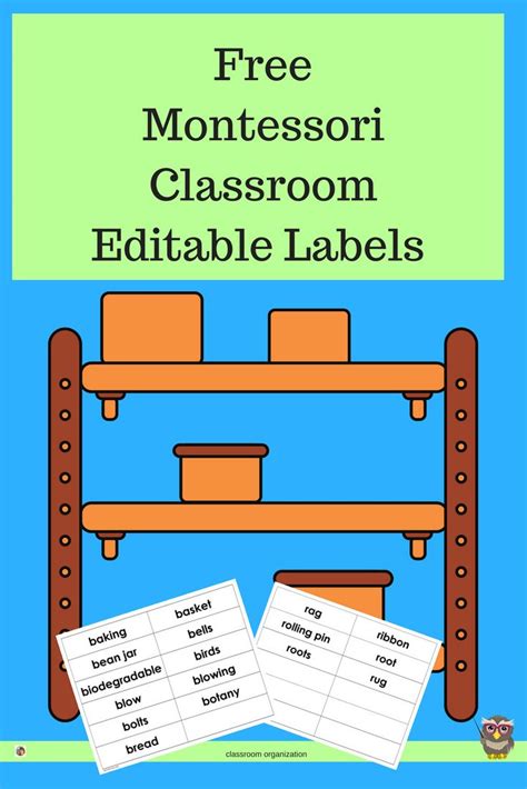 Montessori Classroom Editable Labels Freebie Montessori Classroom