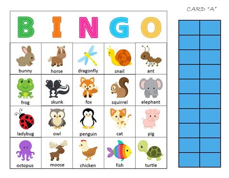 Animals Bingo Printable