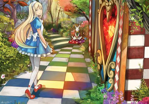 Safebooru 1girl Alice Wonderland Alice In Wonderland Blonde Hair Blue Eyes Checkered