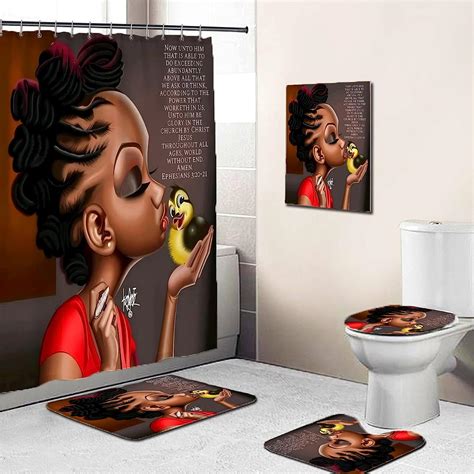 timyca african sexy girls bathroom sets with shower curtains and rugs toilet lid