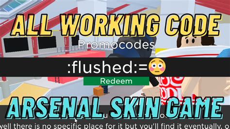 All Working Codes In Arsenal Roblox Youtube