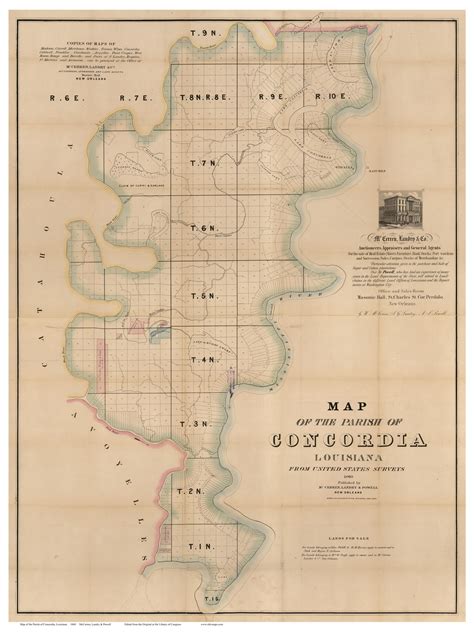 Concordia Parish Louisiana 1860 Old Map Reprint Old Maps