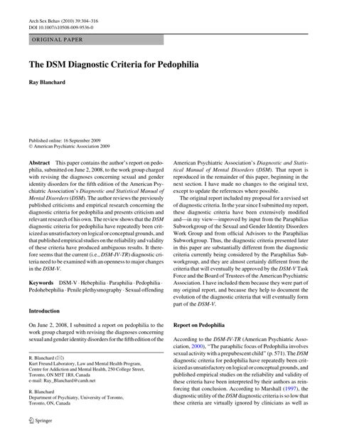 pdf the dsm diagnostic criteria for pedophilia