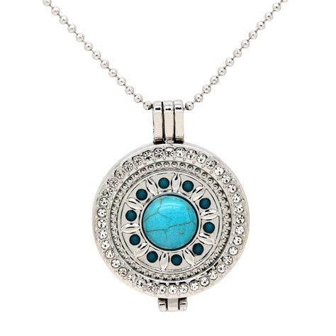 Silver Turquoise Locket Pendant Pendant Silver Necklaces Affordable