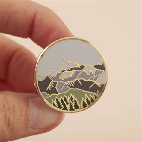 Alpine Scene Mountain Enamel Pin By Little Paisley Designs