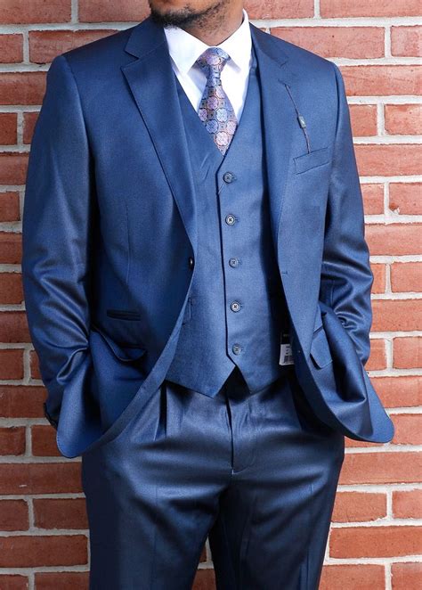 Steve Harvey Mens 2 Button Samson Indigo Blue Suit 7119h Steve