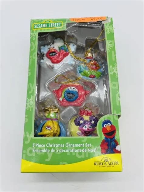Sesame Street Kurt S Adler 5 Piece Mini Holiday Ornament Set Elmo Big