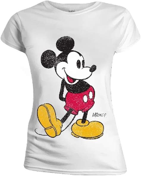 Mickey Mouse Classic Kick Women S T Shirt White Uk Clothing