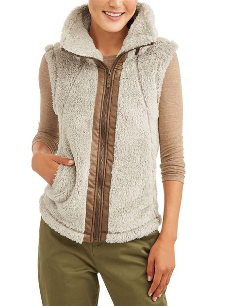 Climate Concepts Womens Fluffy Fleece Vest Beige Size 2x Cq1