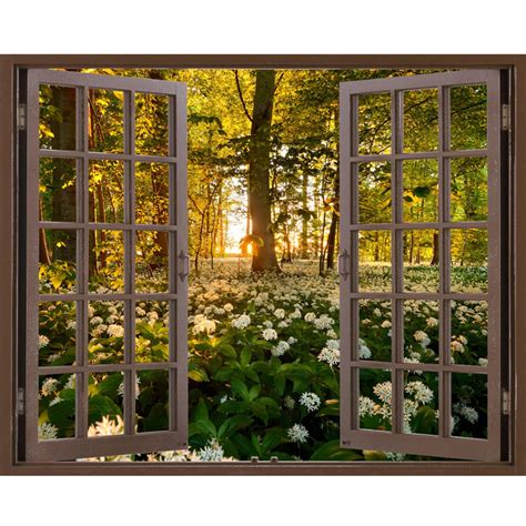 Window Frame Mural Wild Garlic Forest Huge Size Peel And Etsy