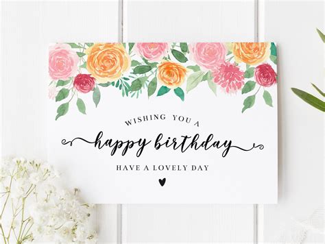 100 Days Free Returns Floral Birthday Card Discount Activity 100