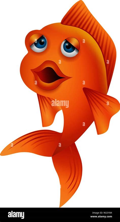 Funny Cartoon Red Fish Illustration Stock Vector Image And Art Alamy