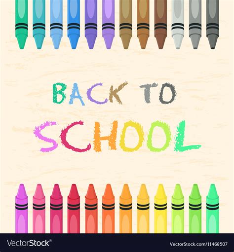 Crayons Set Back To School Royalty Free Vector Image