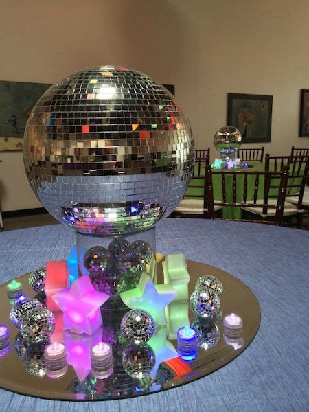 These Mirror Ball Centerpieces Were Created For A Disco Themed Bat