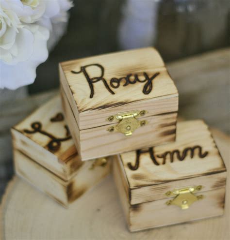 Rustic Personalized Bridesmaid Jewelry Boxes By Braggingbags