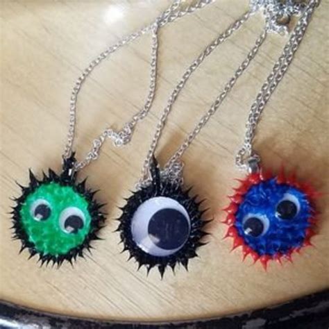 Hand Made Googly Eye Monster Alien Necklace Etsy