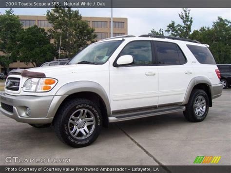 Natural White 2004 Toyota Sequoia Sr5 Oak Interior