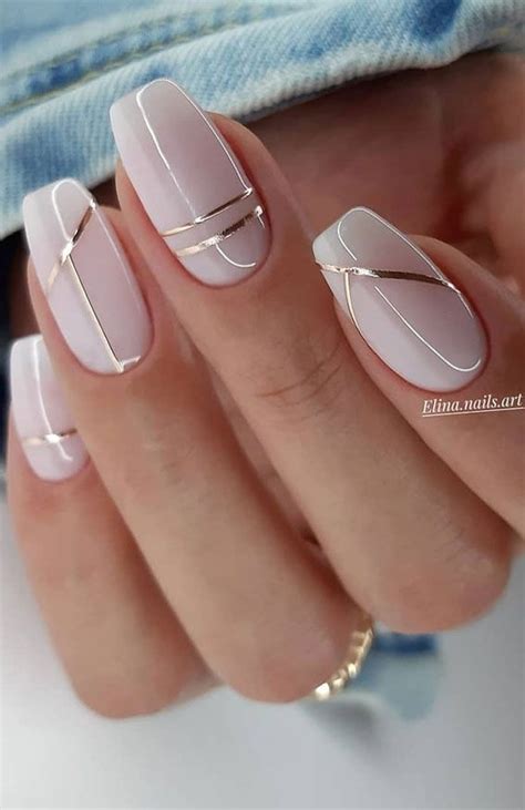 Most Beautiful Nail Designs To Inspire You Silver Line On Neutral My