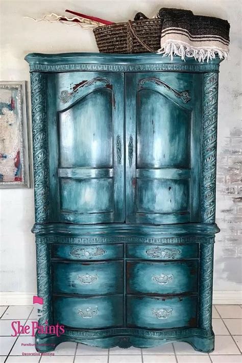 Try using a combination of these methods, and use both a wet cloth and a sanding sponge to create the look you want. Boho chic armoire - distressed - gorgeous- deep teal ...