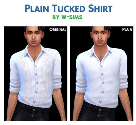 Plain Tucked Shirt At W Sims Sims 4 Updates