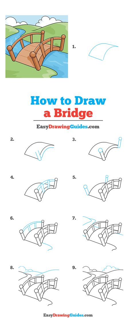 How To Draw A Bridge Really Easy Drawing Tutorial