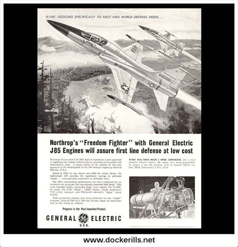 General Electric Northrop Freedom Fighter N F Original Vintage Advert From Air Space