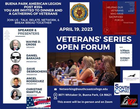 Veterans Series Open Forum April 19th Via Zoom Tender Touch Ministries