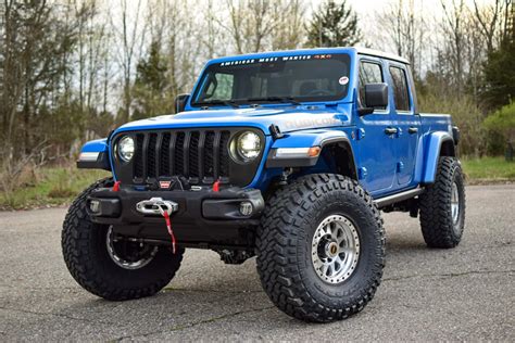 Hellcat Swapped Jeep Gladiator Looks Great With 40” Tires Hydro Blue