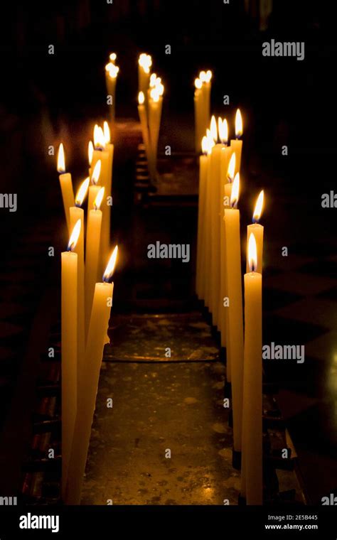 Candles In Church Stock Photo Alamy