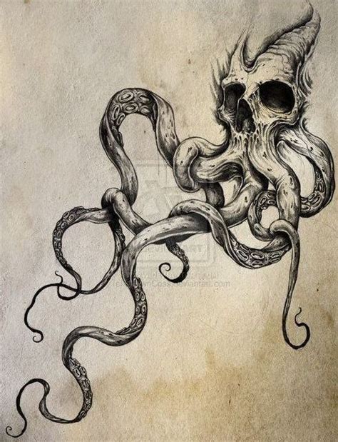 Эскизы осьминогов • Значение татуировки с осьминогом Эскиз осьминога