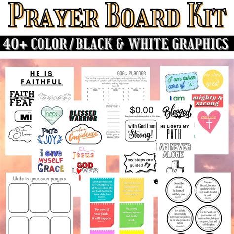 Prayer Board Kit Vision Board Kit Printable Vision Board Etsy