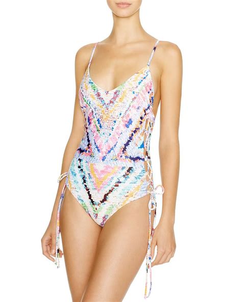 Mara Hoffman Rainbow Reversible Lace Up One Piece Swimsuit Women Bloomingdale S Swimsuits