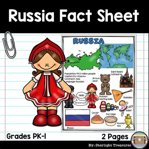 Russia Fact Sheet Fact Sheet Early Readers Kindergarten Resources