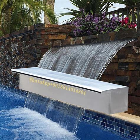 Stainless Steel Waterfall Fountain Outdoor Wall Water Blade For