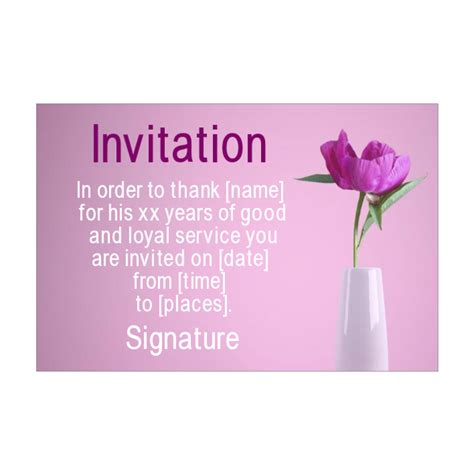 If someone you love is kissing their work years farewell, it's time for some festivities. Card Invitation Retirement Flower Rose free template (card ...